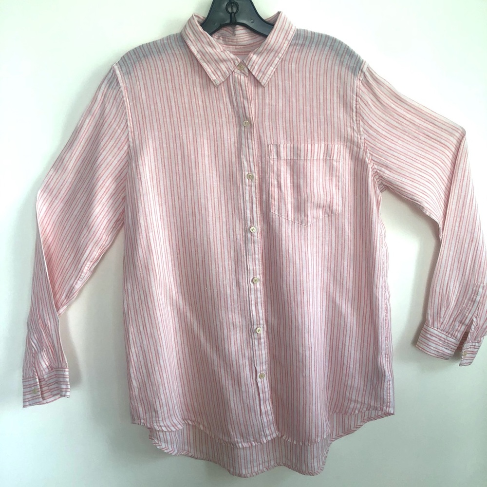 LIGHT PINK BUTTON-DOWN SUMMER BLOUSE GAP SIZE M